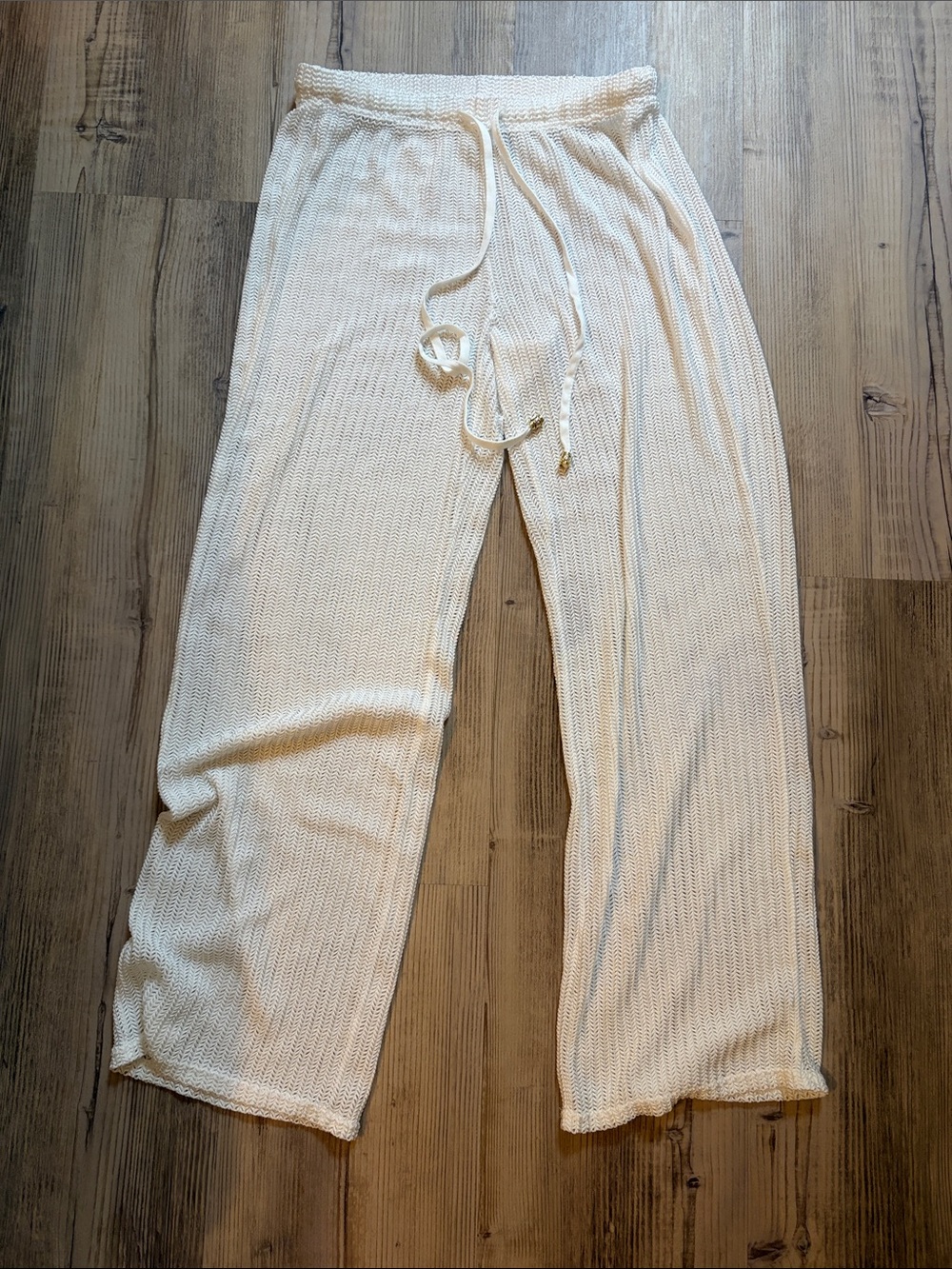 Women's Cream Knit Swim Coverup Pants